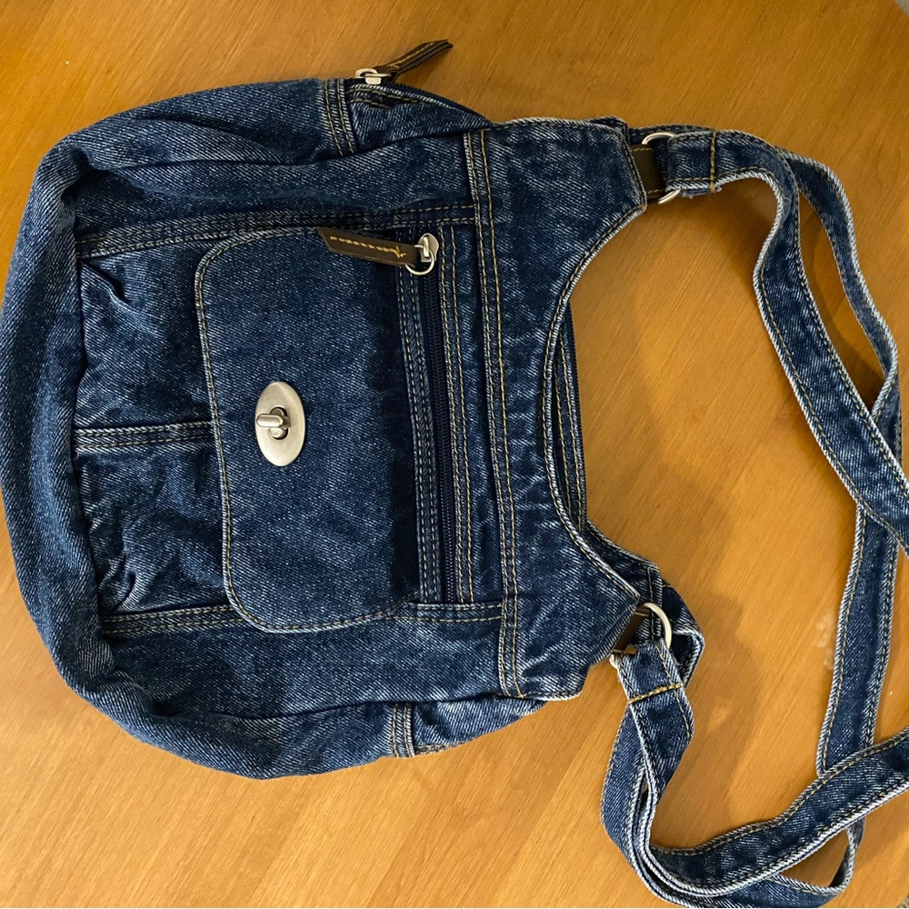 Denim Bag with Silver Accents